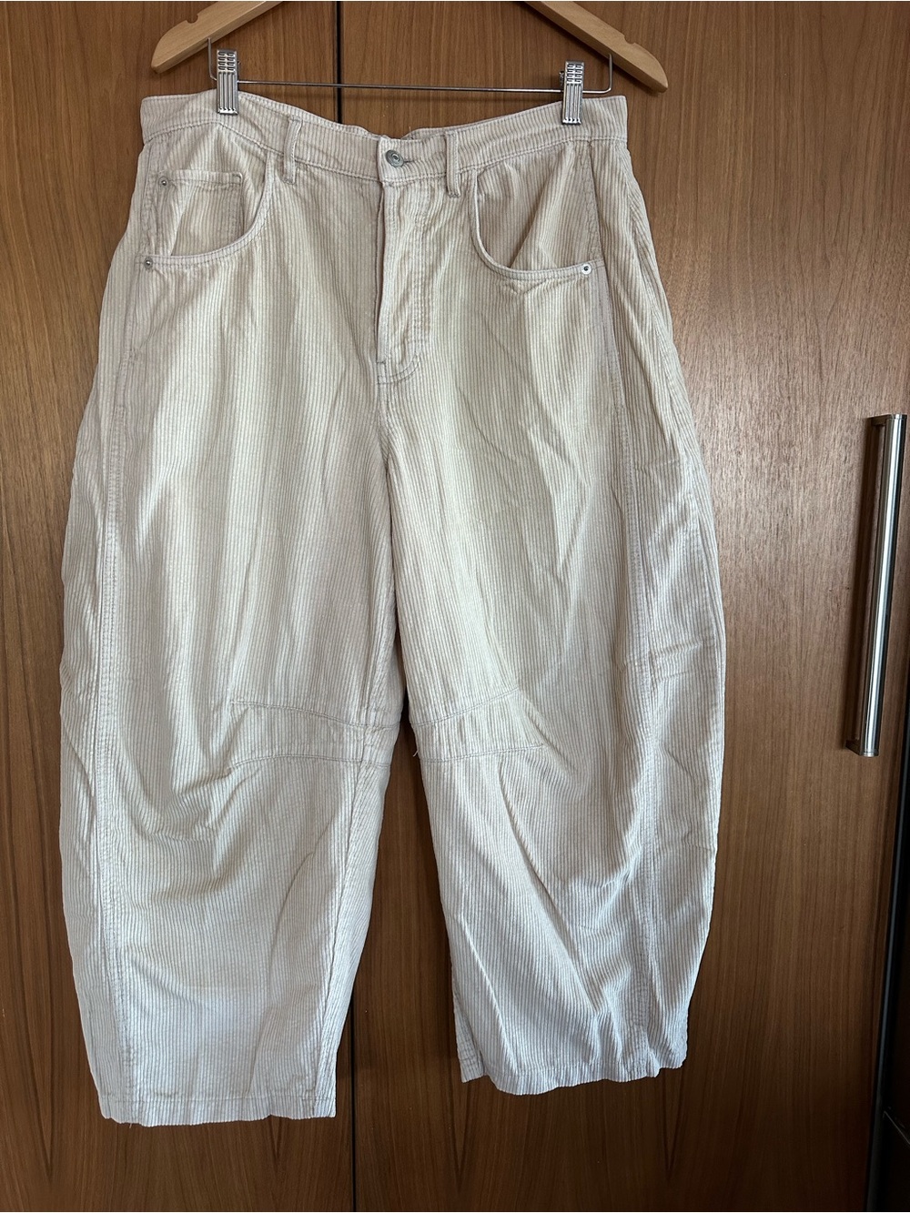 We The Free Cream Corduroy Barrel pant